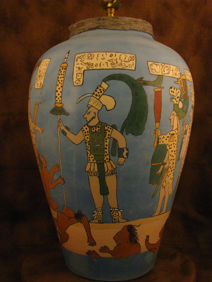 Mayan Lord Lamp view A.